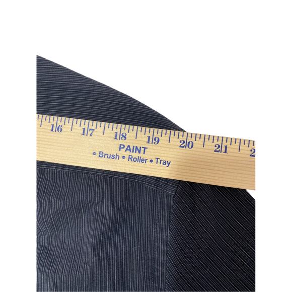 Perry Ellis Mens Size XL Long Sleeve Cotton Gray Pin Stripe Button Up Shirt - Picture 5 of 8
